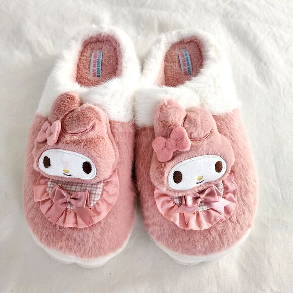 MY MELODY Plush Slippers Kawaii women Lightweight Slip On Comfy cute Aesthetic - Picture 1 of 7